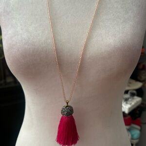 J Crew Beaded Tassle necklace